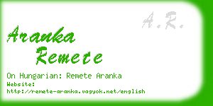 aranka remete business card